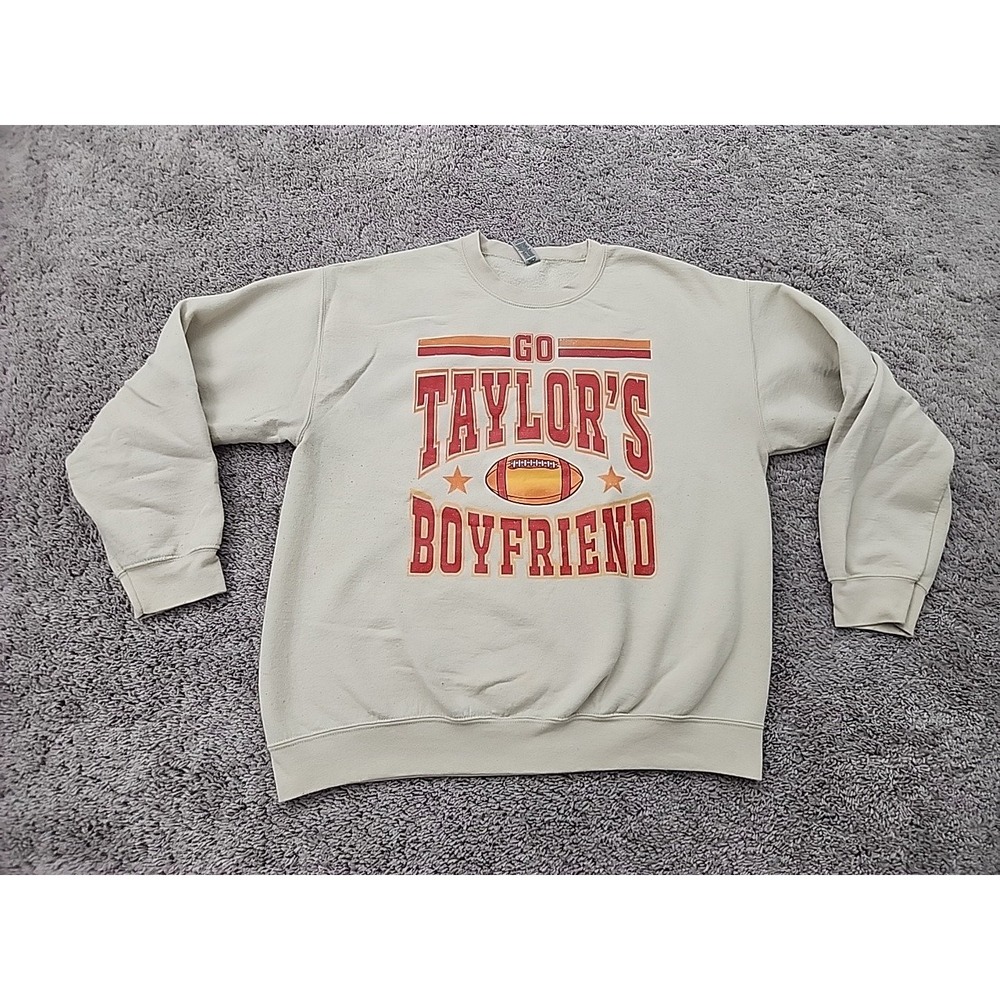 "GO TAYLOR'S BOYFRIEND" Sweatshirt Mens Large Travis Kelce 87 Chiefs Fan